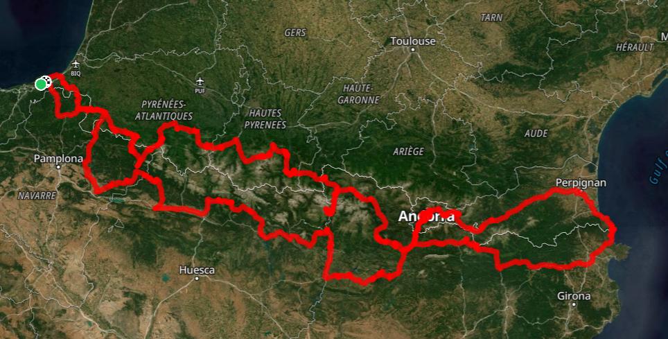 Mapa general de Transpirenaica circular
